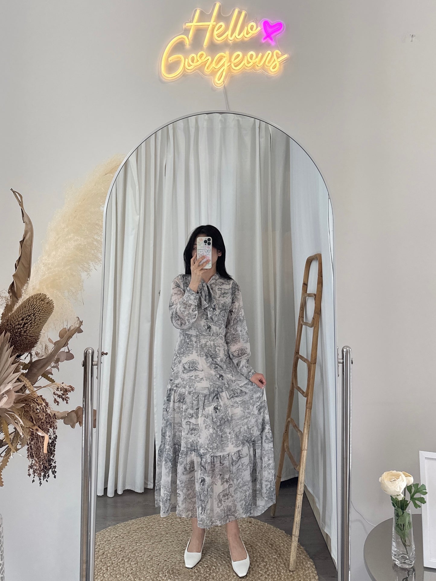 Diorr -Inspired Elegance Dress