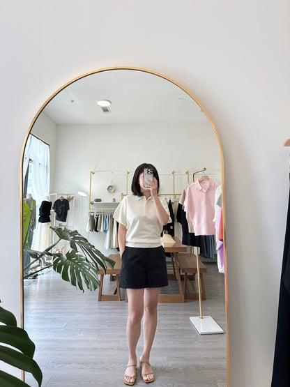 Plume Collar Knit Top (~6/4)