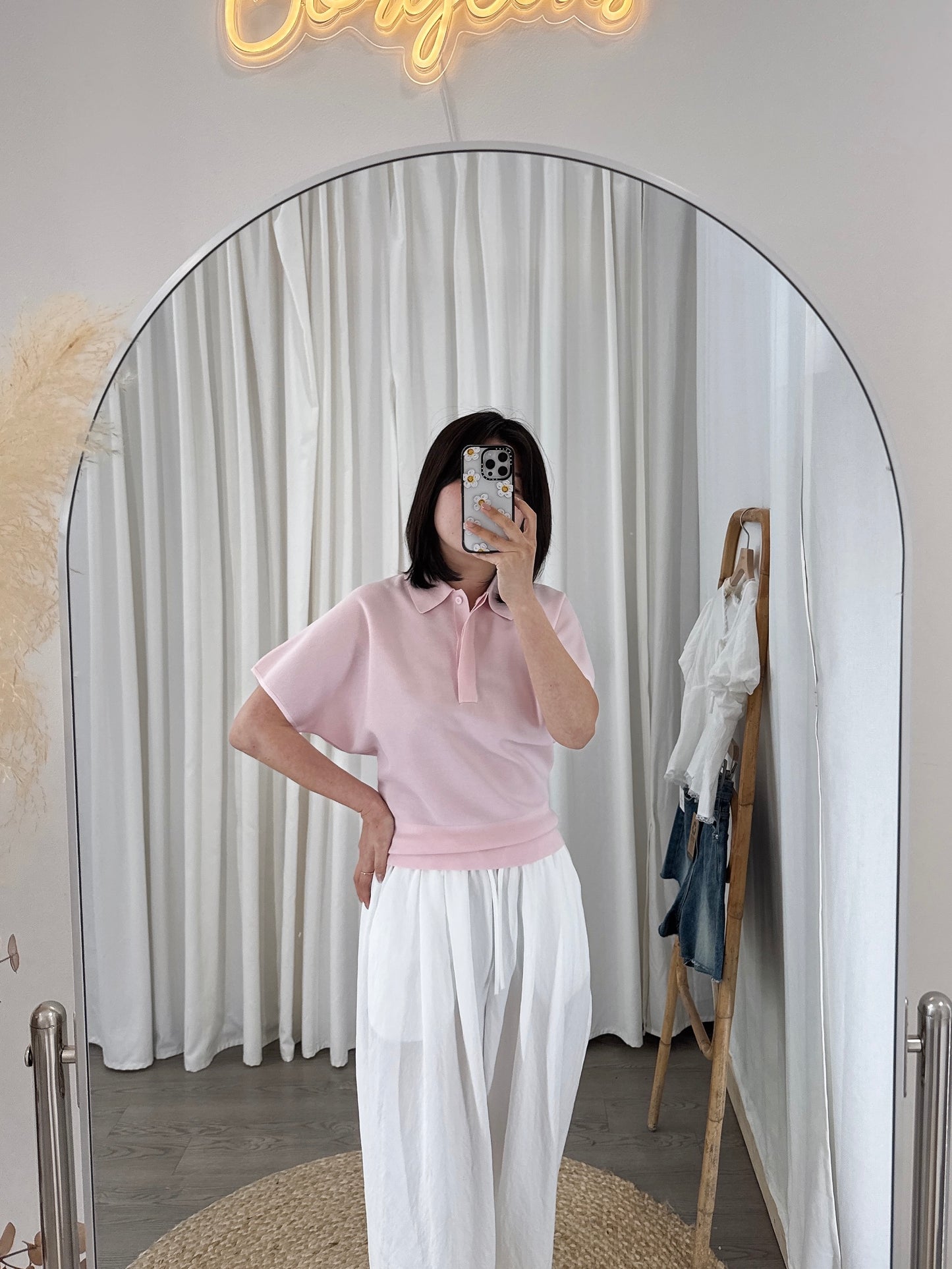 Plume Collar Knit Top (~6/4)