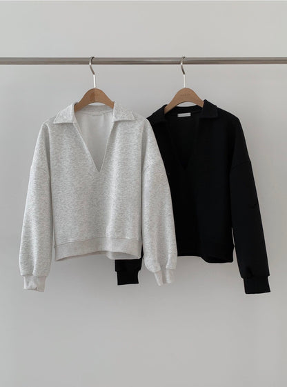 Foaming V-Neck Sweatshirt