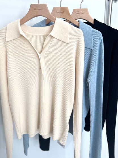Collar Button Golgi Knit - AdoreMeU