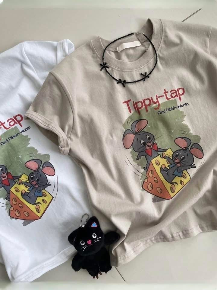 * Mouse Graphic Cotton T-Shirt