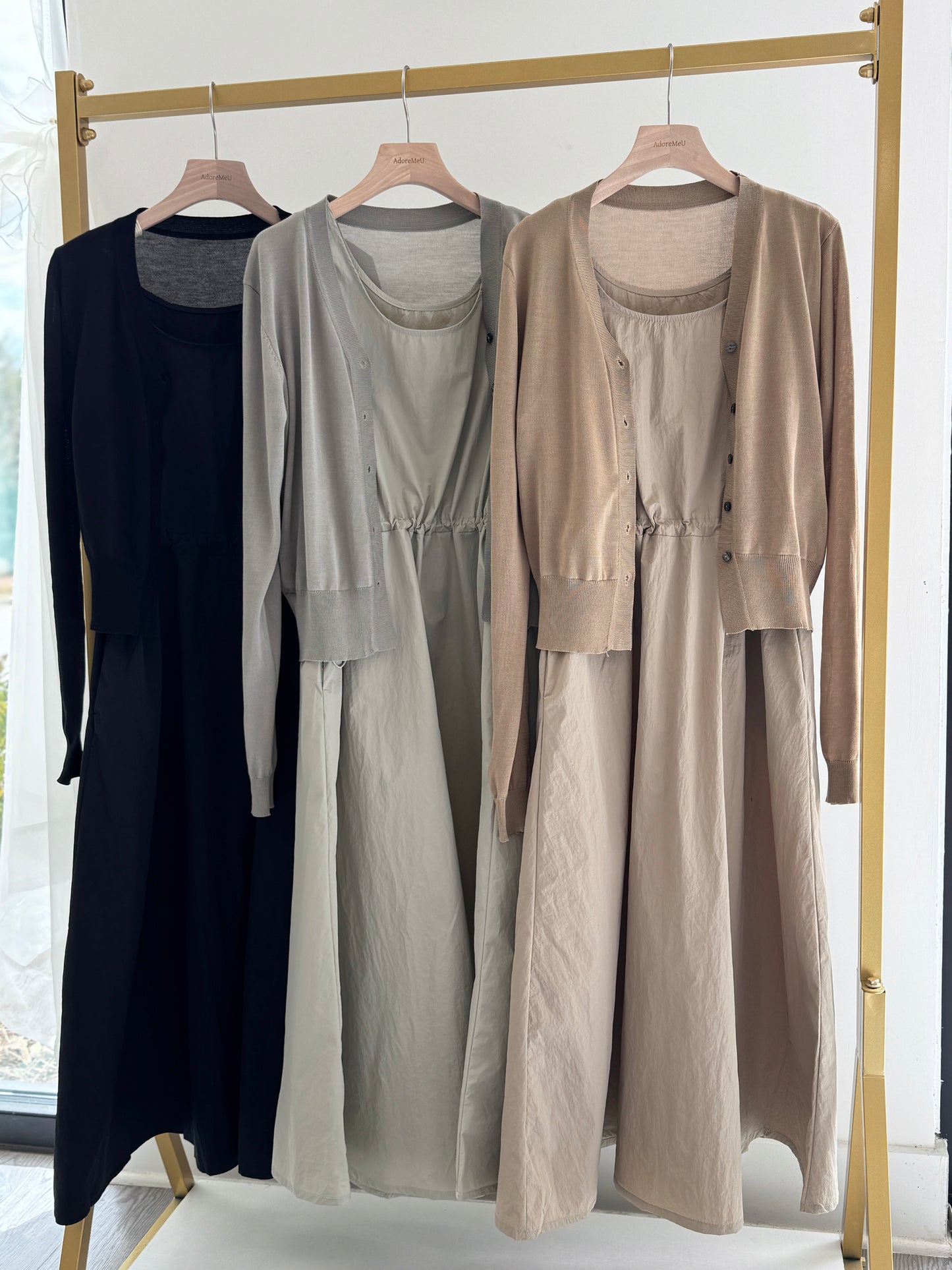 Dress and V neck Cardigan Set(~3/21)