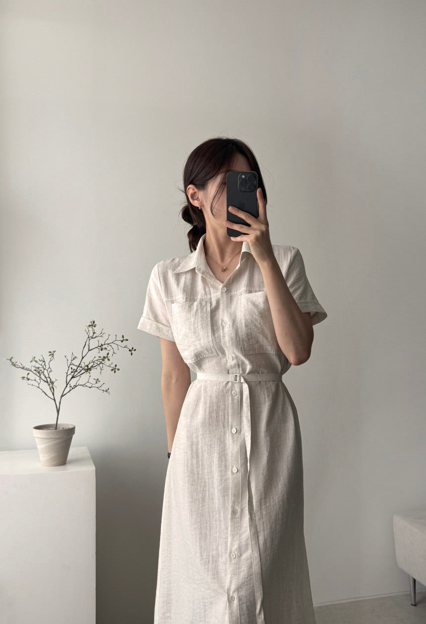 * Linen Pocket Dress