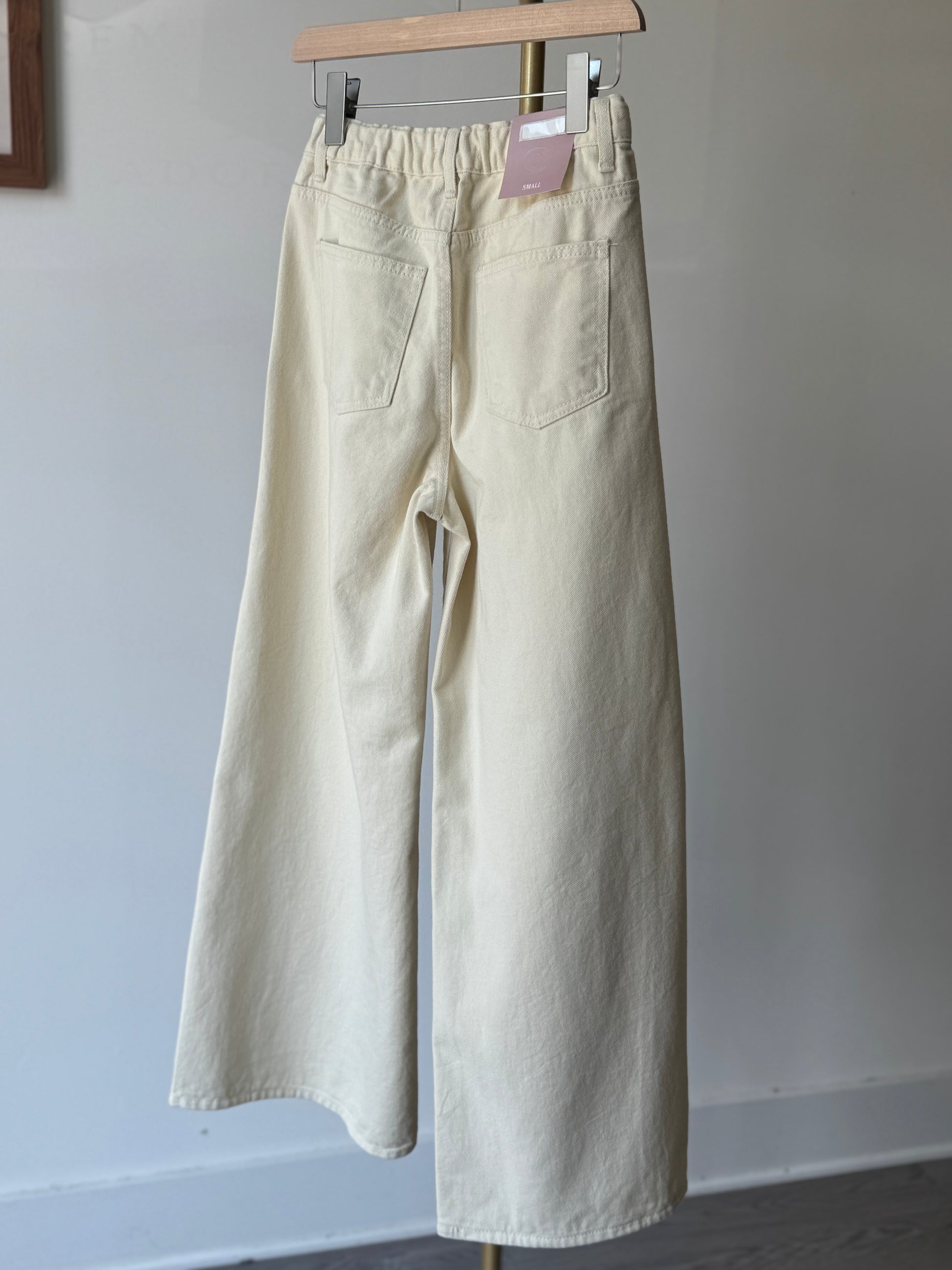 White Cotton Wide Denim - AdoreMeU