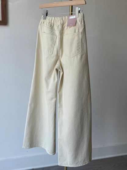 White Cotton Wide Denim - AdoreMeU