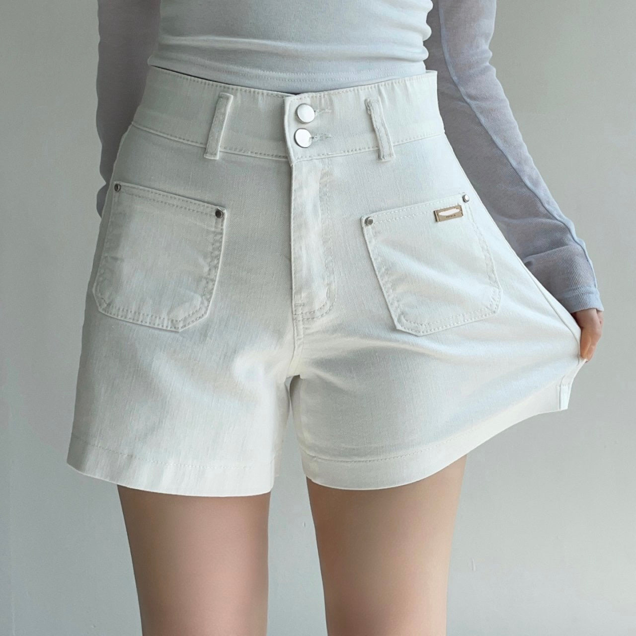 * High Band Front Pocket Shorts
