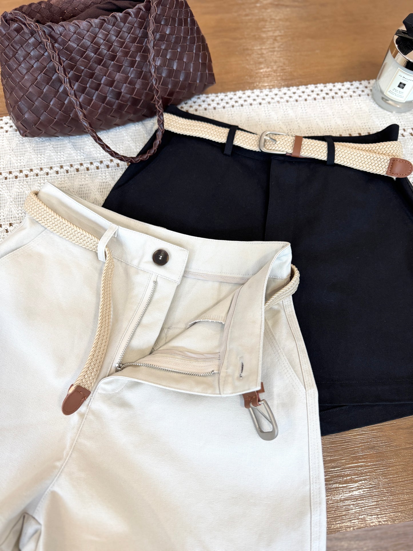 Cotton Twill Shorts w/ Belt