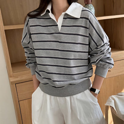 Striped Collar Sweatshirt(~10/17)