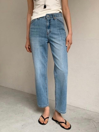 *Hidden Banding Straight Denim