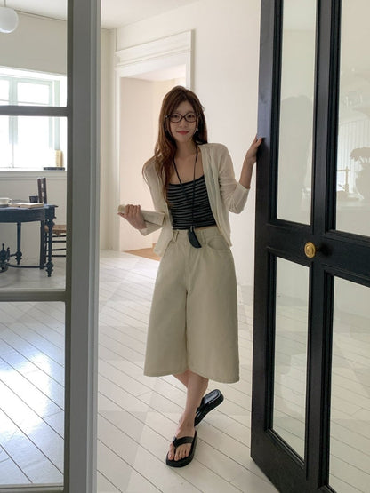 * Cotton Cationic Bermuda Shorts
