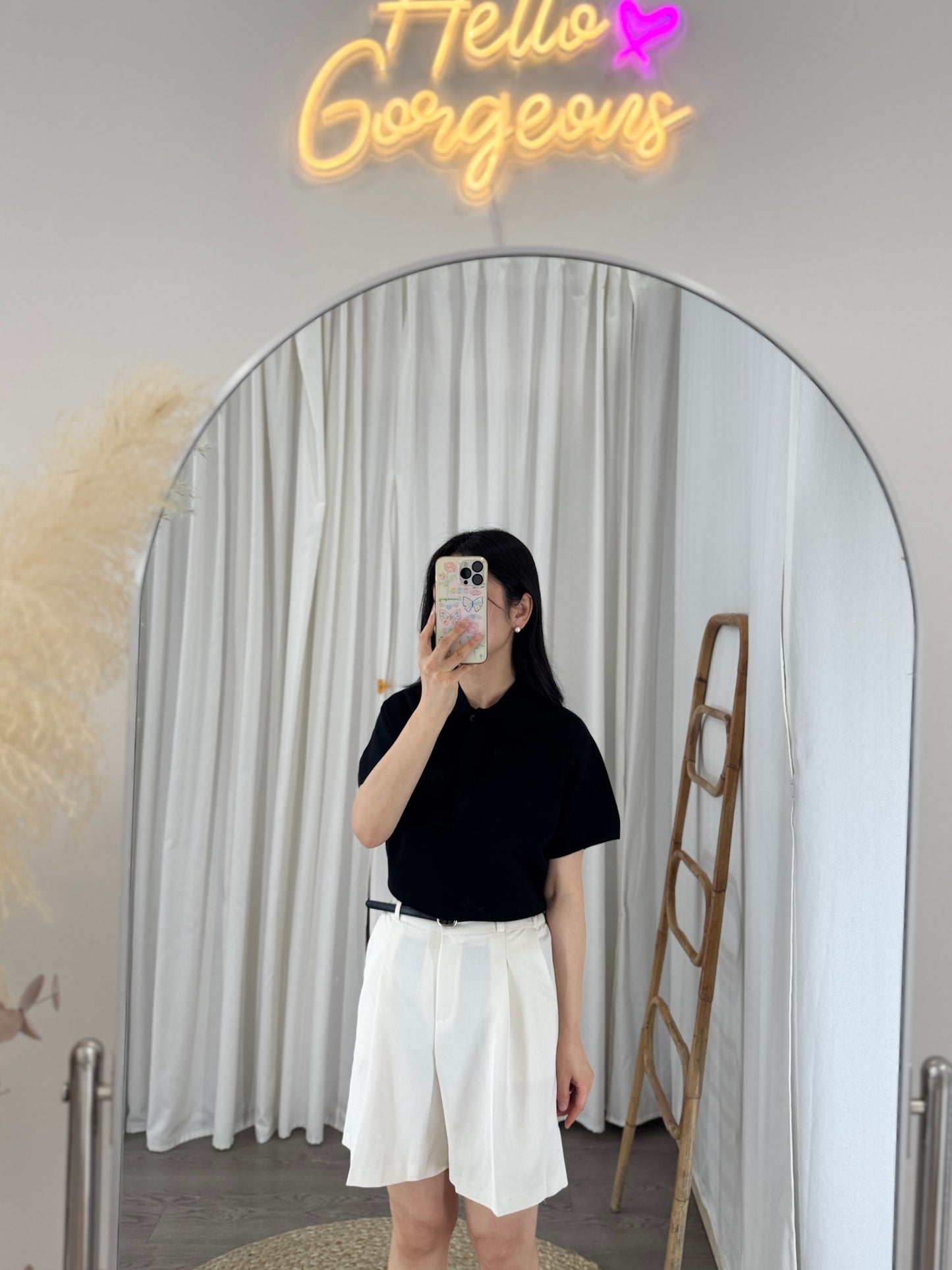 Plume Collar Knit Top (~6/4)