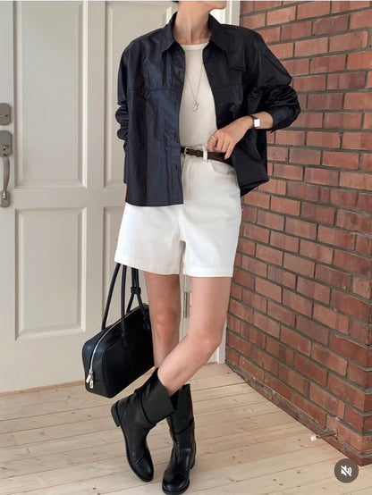 Matte Leather-Look Shirt Jacket
