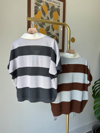Stripe Collar Summer Knit(~7/9)