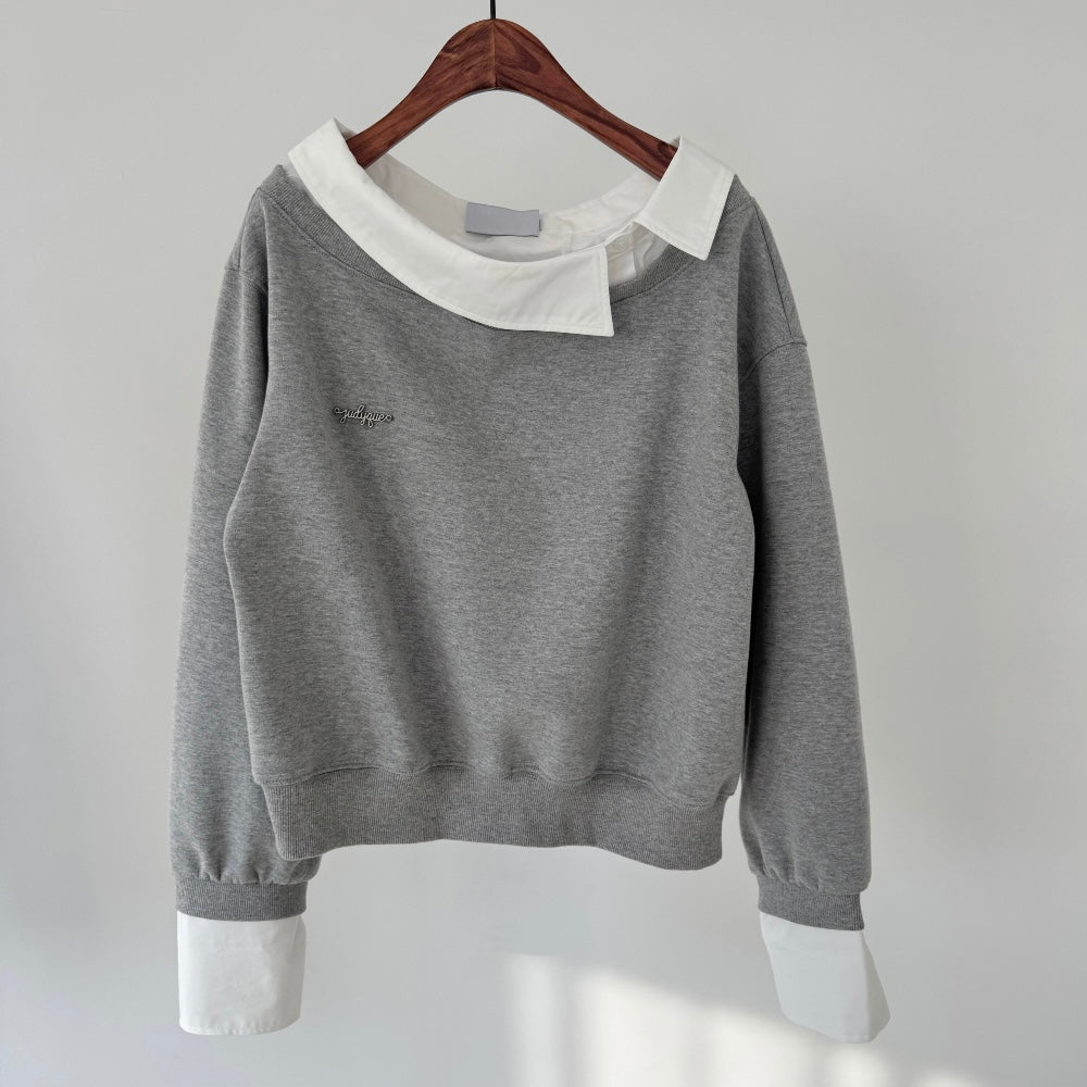 Layered Off-Shoulder Sweatshirt