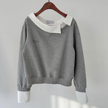 Layered Off-Shoulder Sweatshirt