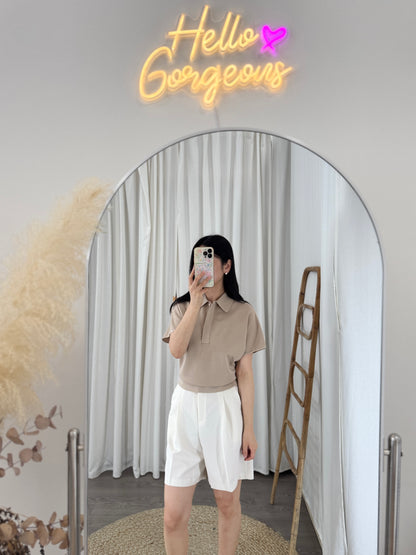 Plume Collar Knit Top (~6/4)