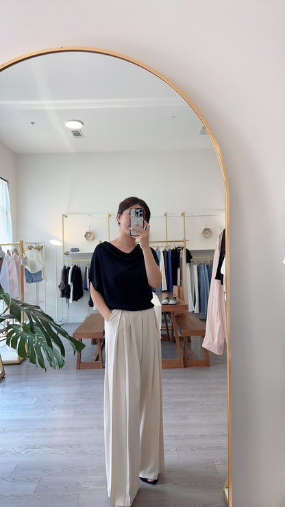 Draped Short Sleeve Knit Top (~8/5)
