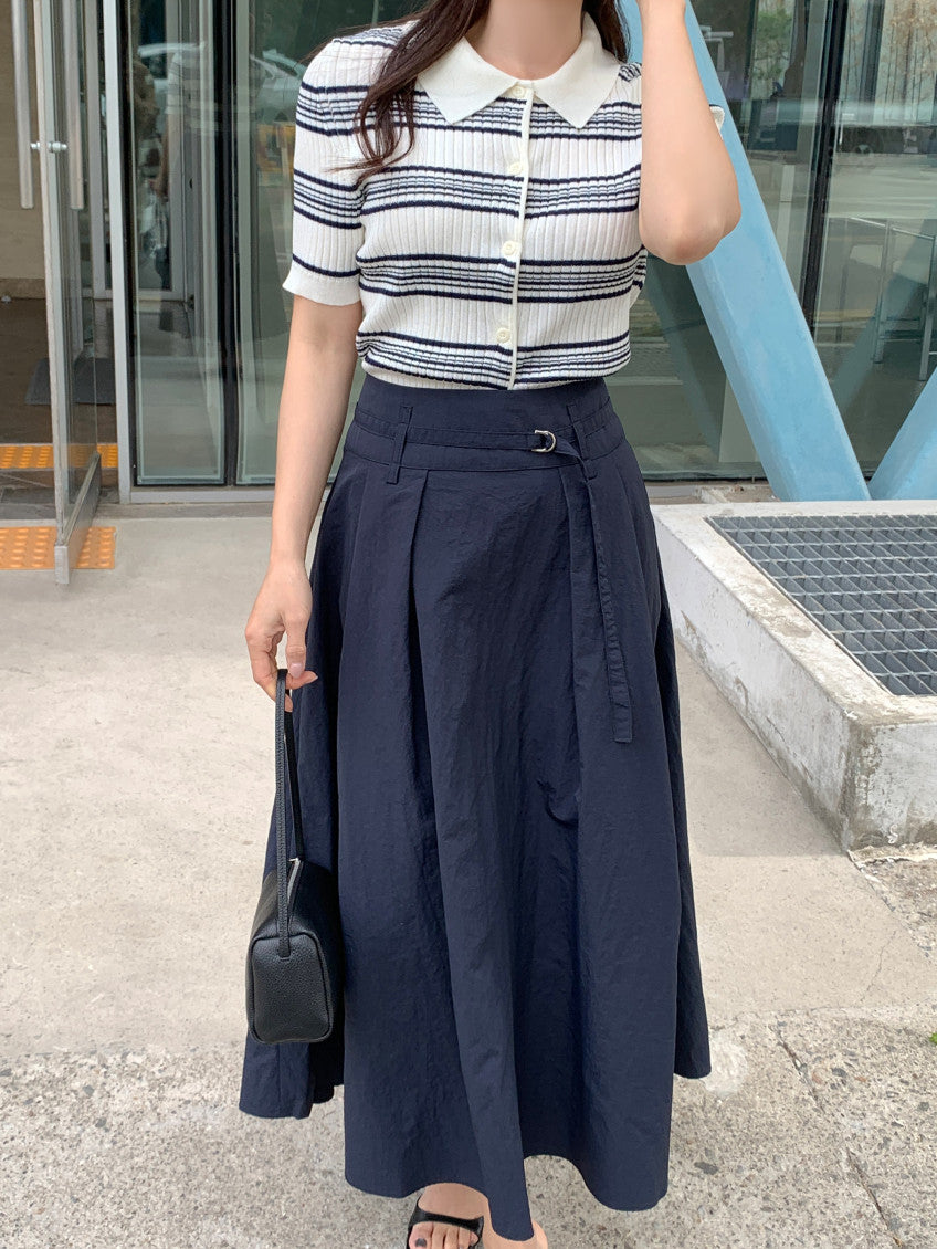 * Stripe Collar Cardigan