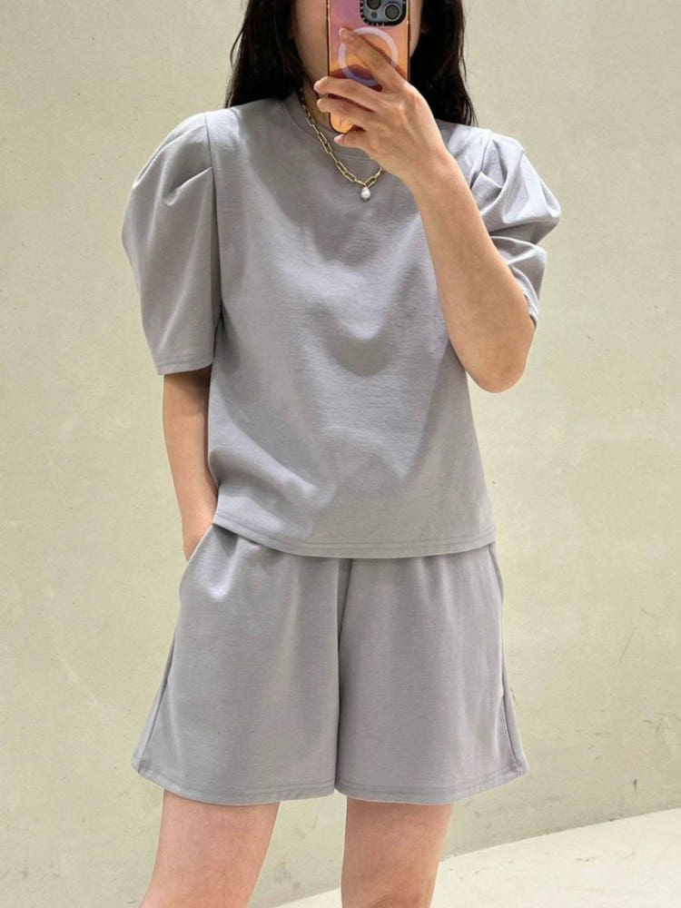 * Puff Sleeve Two-Piece Set