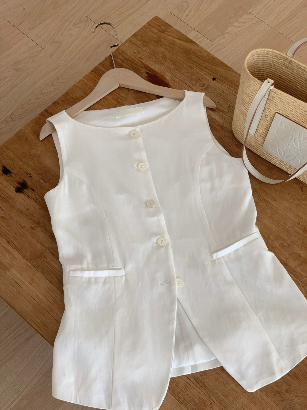 * Linen Blend Summer Vest