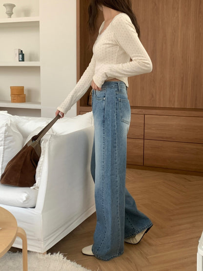 * light blue semi-wide denim