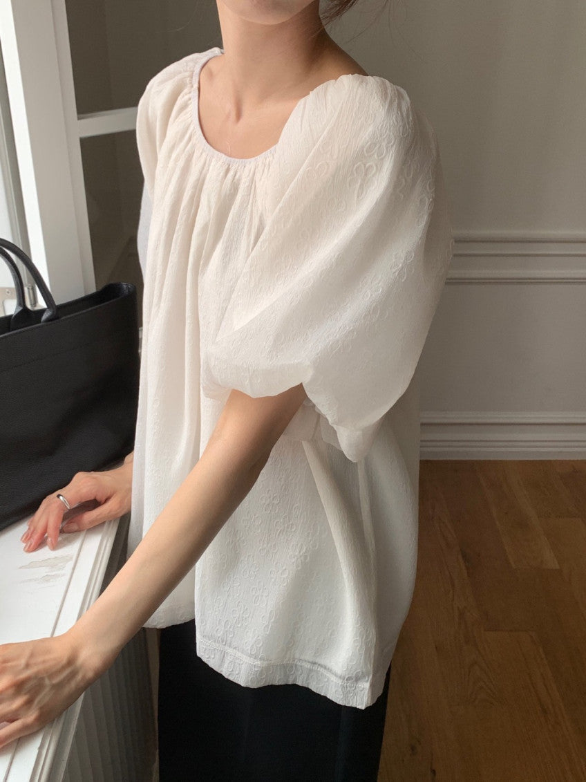 * Floral Ribbon Blouse