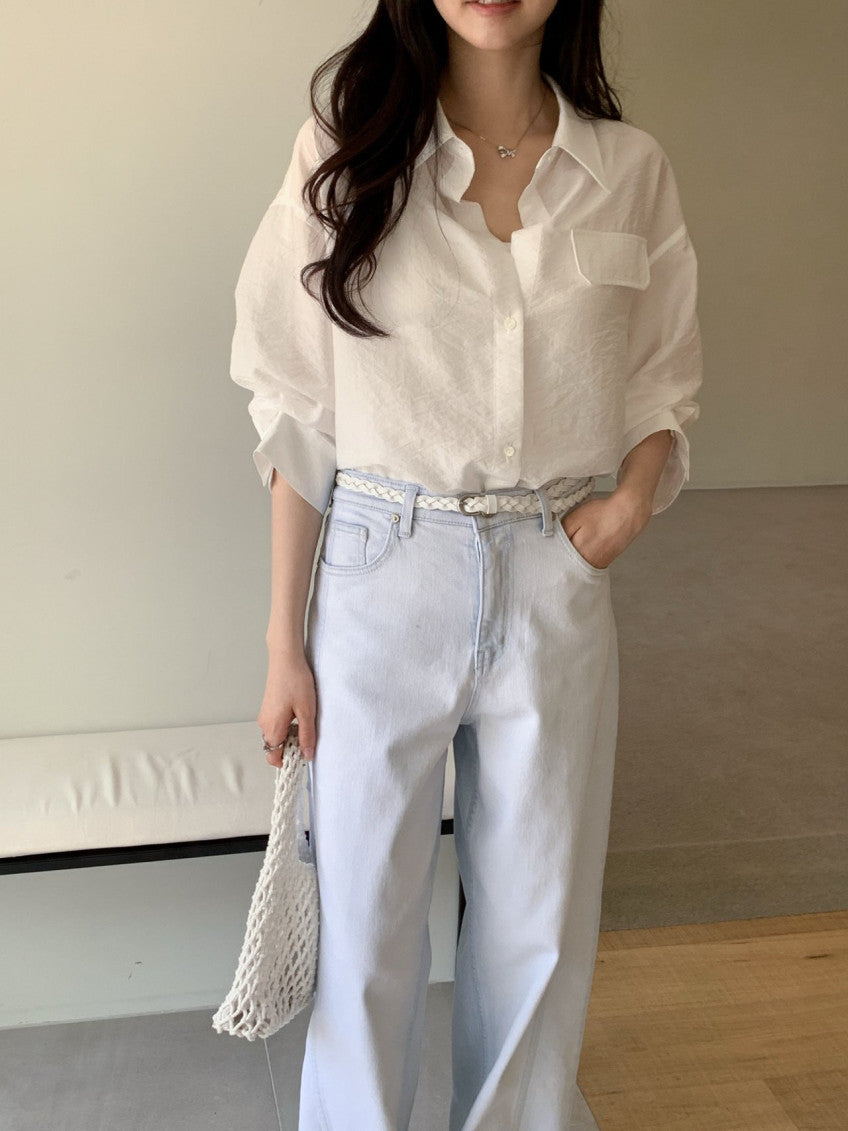 Back Strap Roll Up Shirt(~6/23)