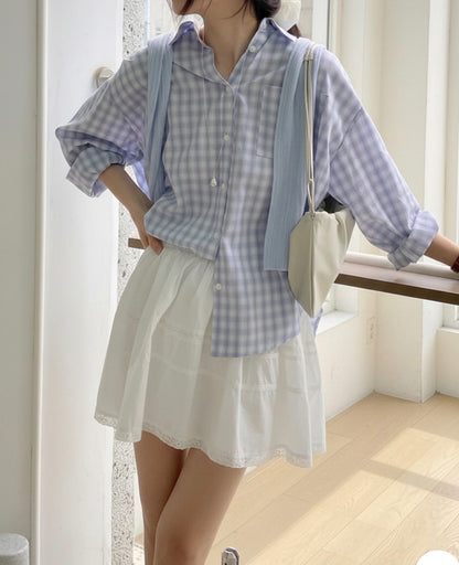 * Soft Oversized Plaid Shirt