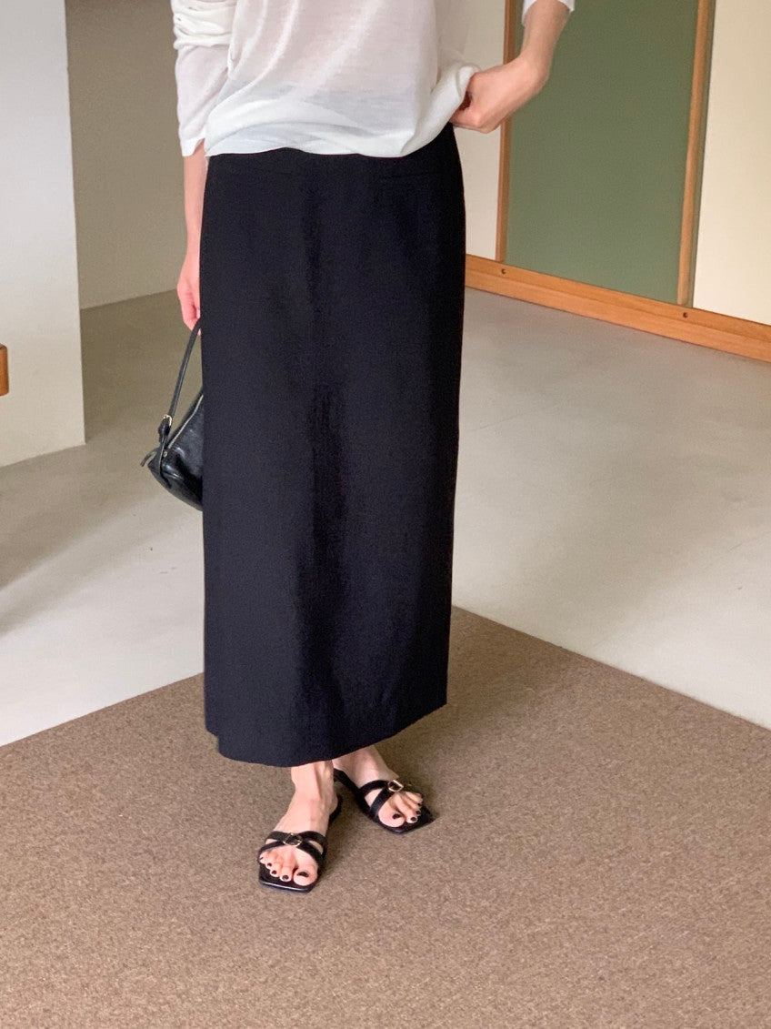 * Linen Blend Skirt