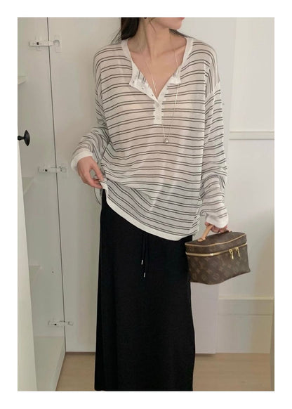 *  Breeze Stripe Summer Knit Top