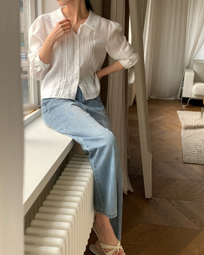 *Lace Pintuck Blouse