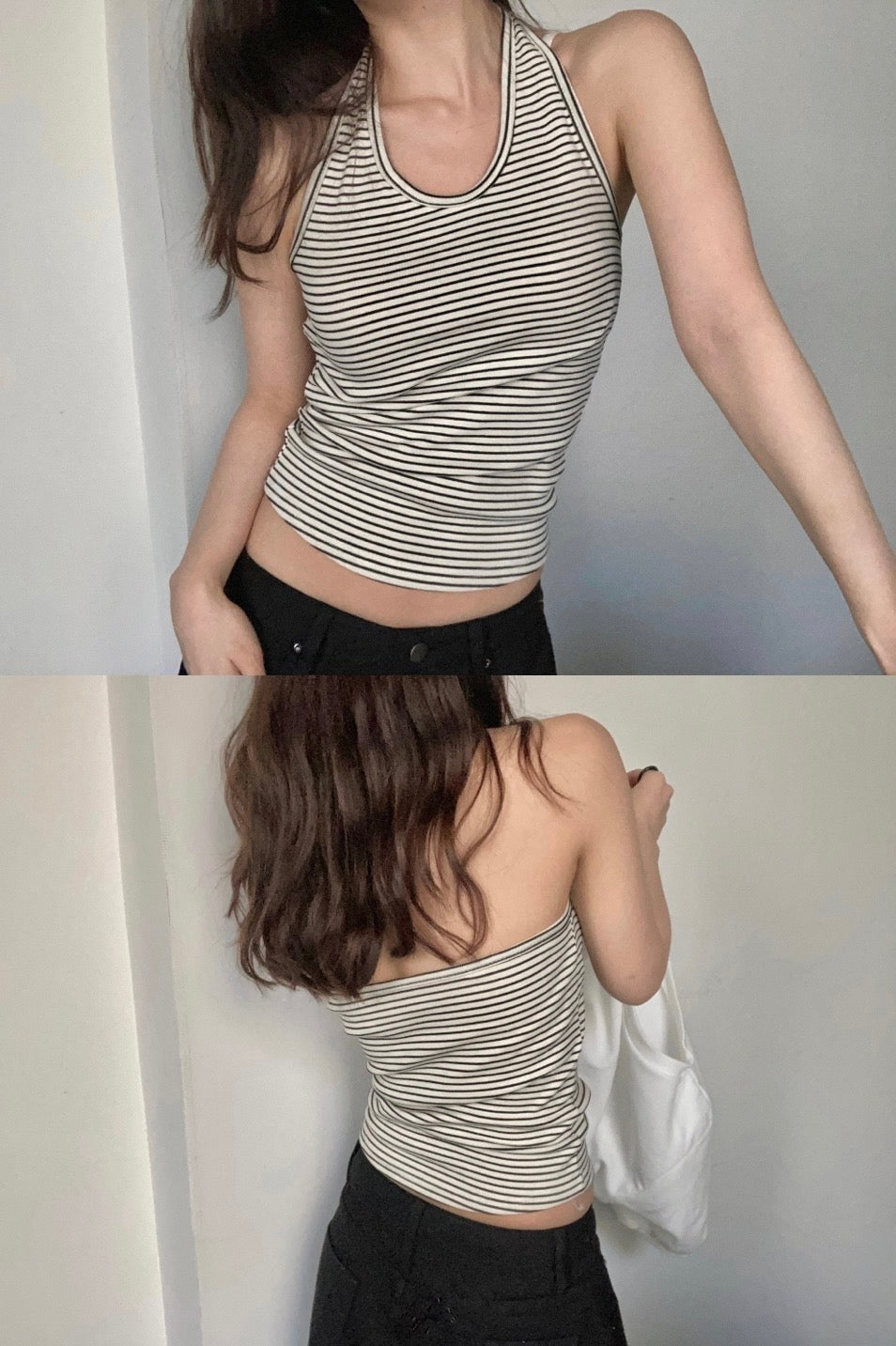 * Halter Layered Sweatshirt Set