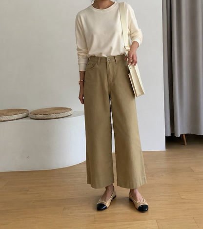 Loose Beige Cargo Pants