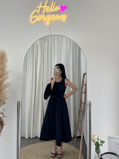 Dress and V neck Cardigan Set