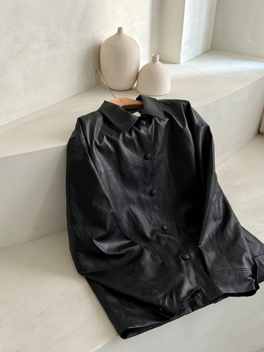 Faux Leather Half Jacket