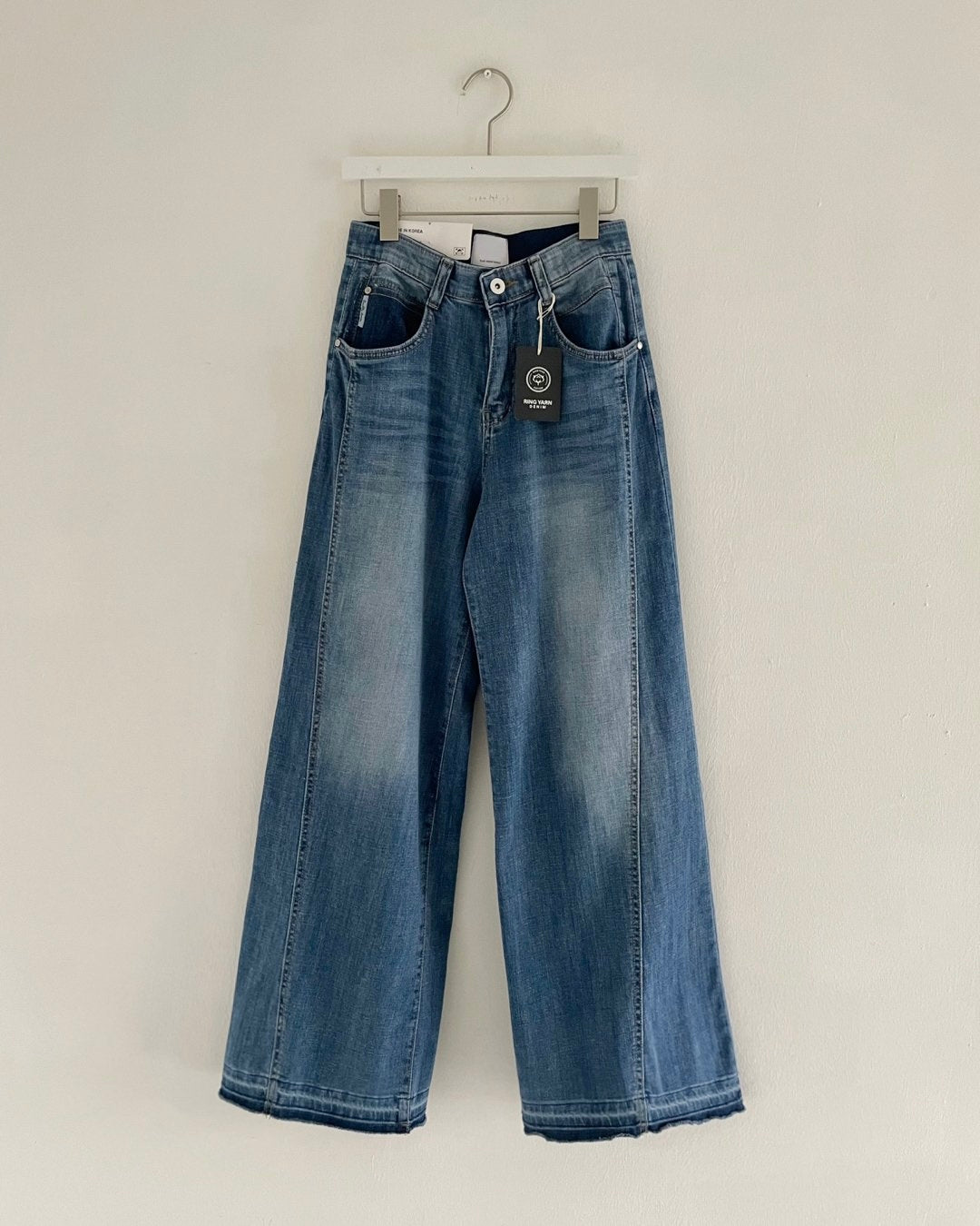 Banding Wide Denim (Medium Wash )