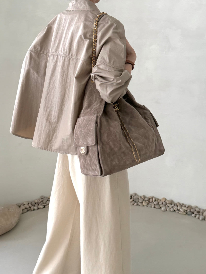Matte Leather-Look Shirt Jacket