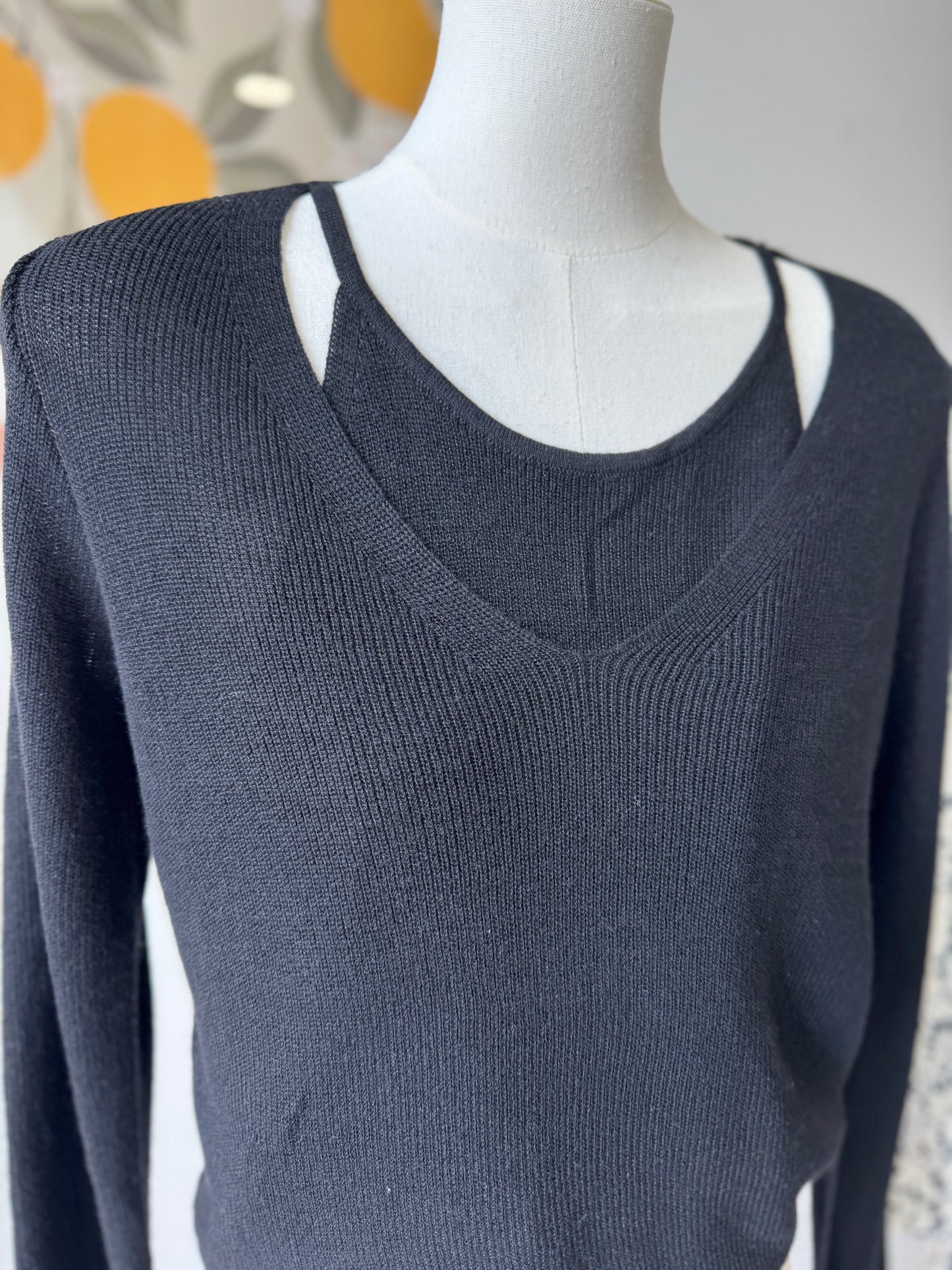 Twin Layered V neck Knit(~9/30) - AdoreMeU
