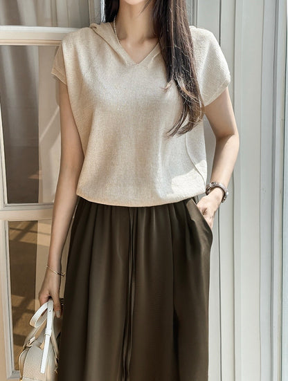 Hood Linen Knit Top (~7/31)