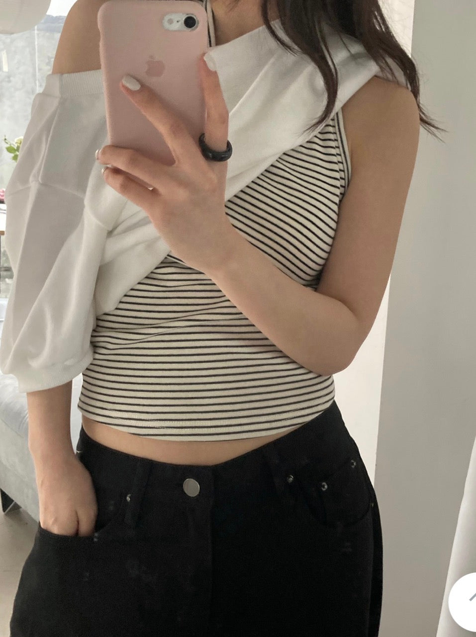 * Halter Layered Sweatshirt Set