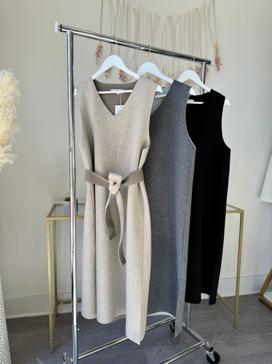 Wool V-neck Dress