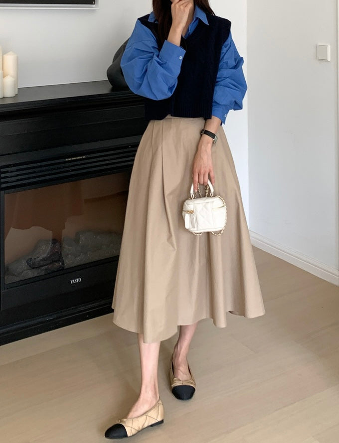 Terry Pintuck Banding Skirt(~9/30) - AdoreMeU
