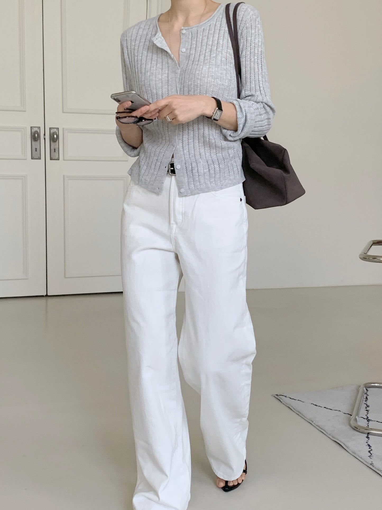 * Punching Knit Summer Cardigan