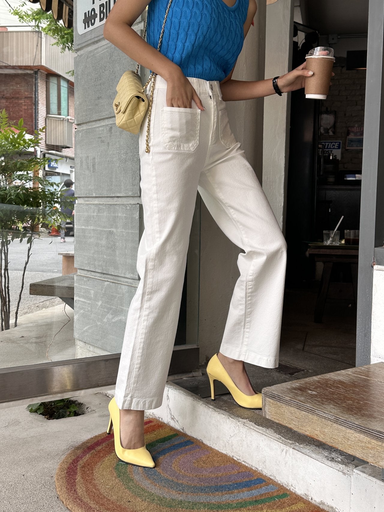 Pocket Point White Banding Pants