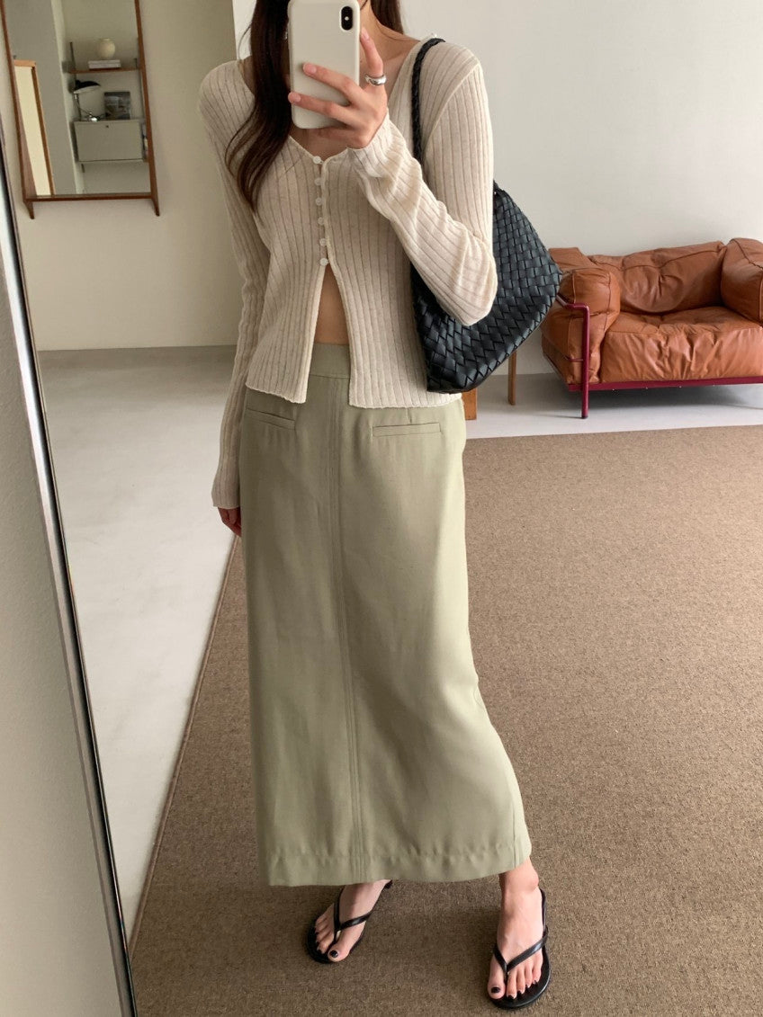 * Linen Blend Skirt