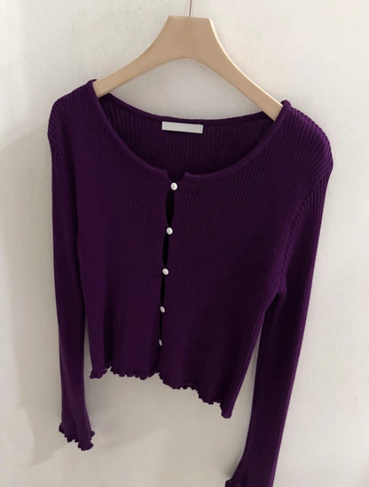 Frill Dive Knit Cardigan(~9/23)