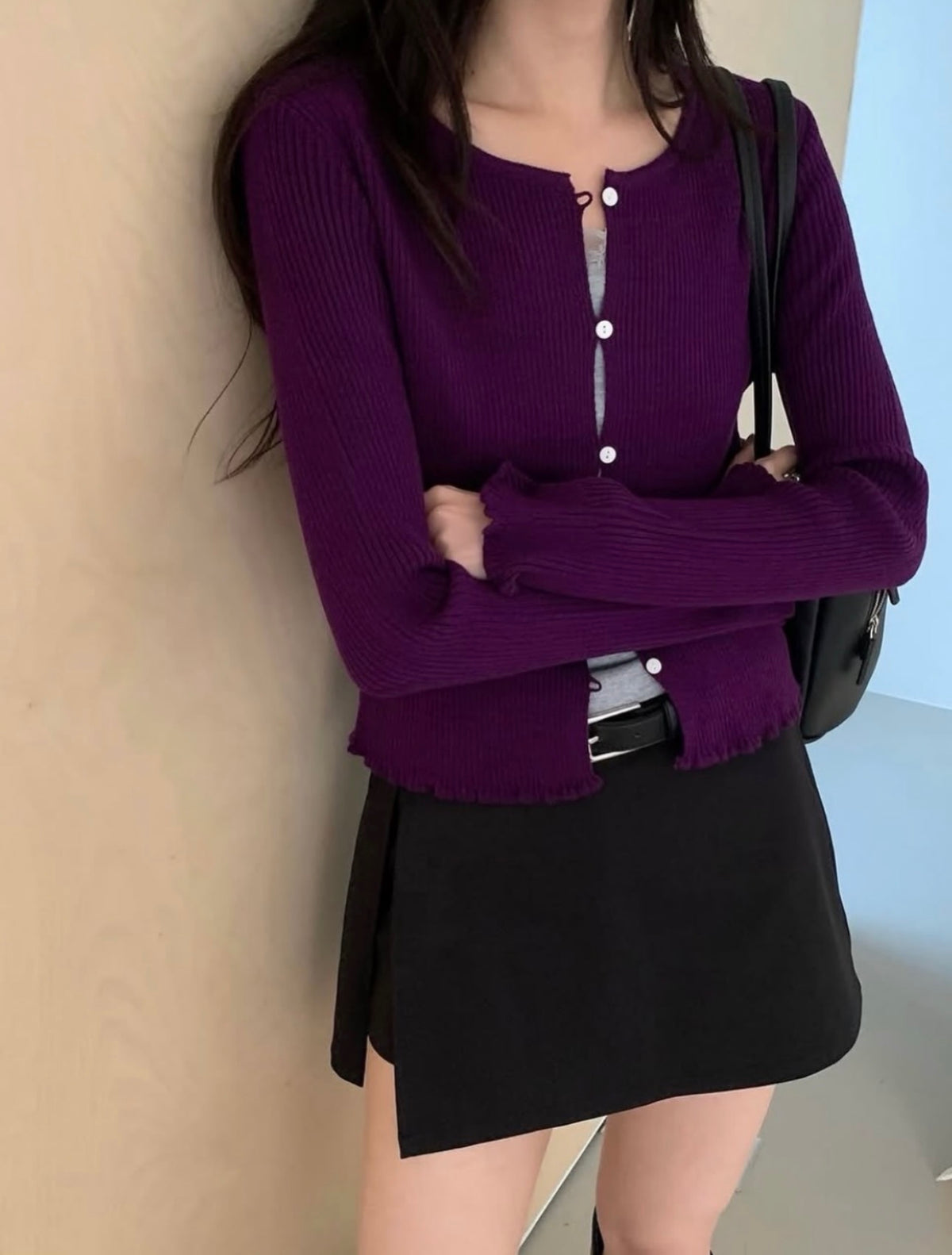 Frill Dive Knit Cardigan(~9/23)