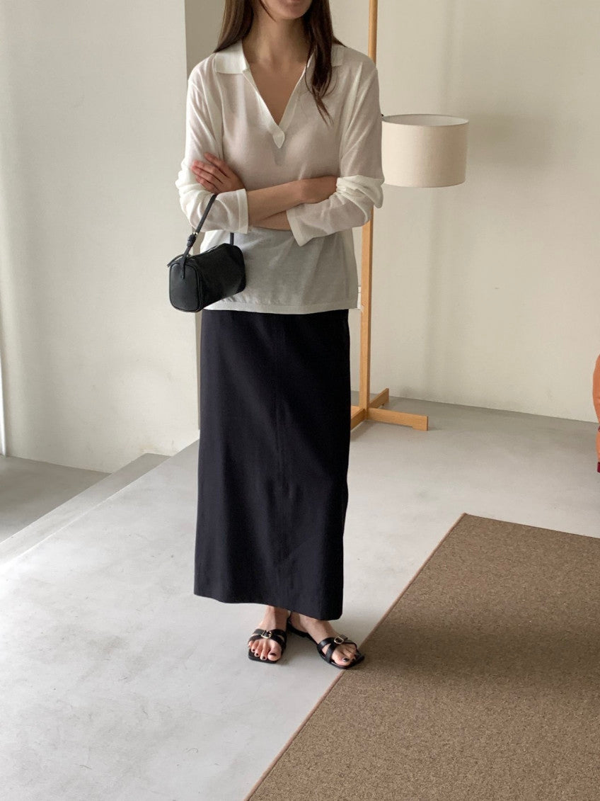 * Linen Blend Skirt