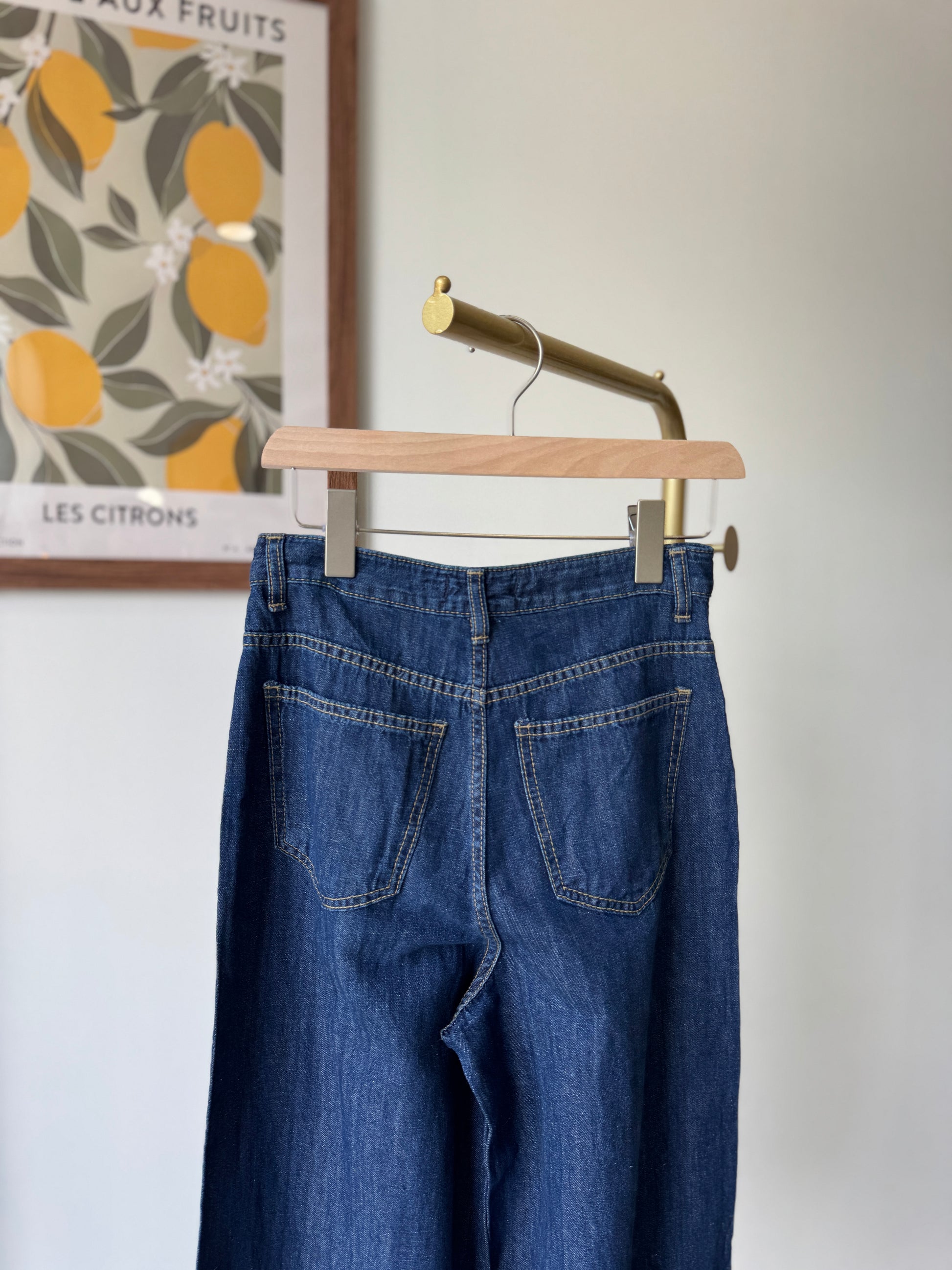 Linen Denim Front Seam Pocket Pants - AdoreMeU